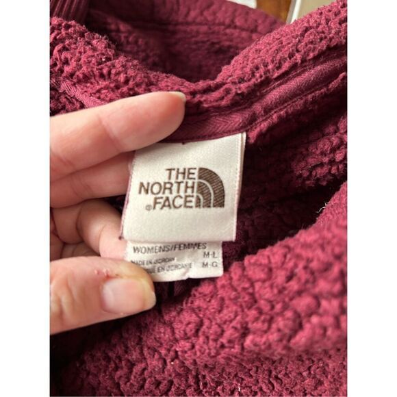 The North Face Campshire Wrap Women’s Medium Large Sherpa Fleece Maroon Jacket - Picture 2 of 12